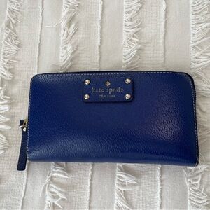 Kate Spade Navy Leather Zip Wallet